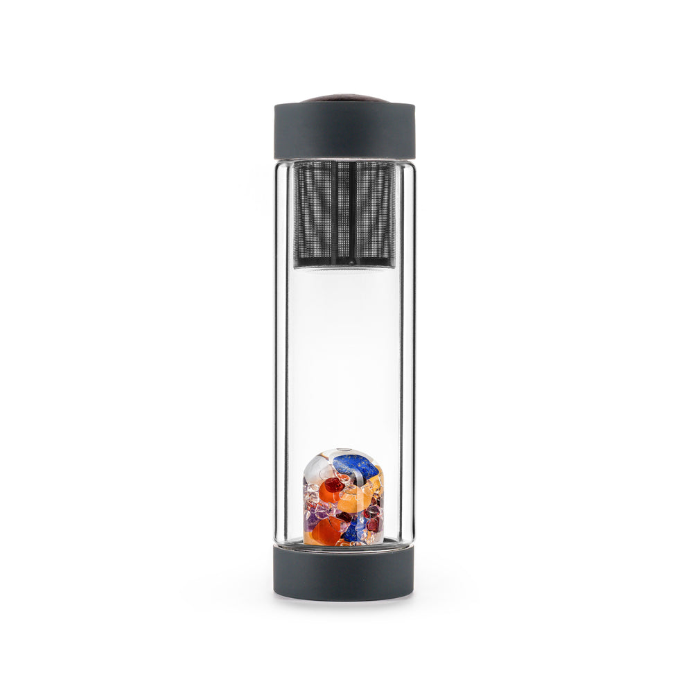 VIA HEAT - AYURVEDA - INSULATED CRYSTAL GEM-WATER BOTTLE BY VITAJUWEL