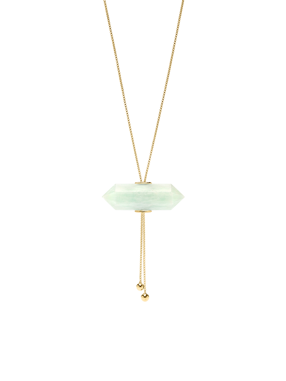 GLIDING CRYSTAL DOUBLE POINT NECKLACE 18K VERMEIL YELLOW GOLD