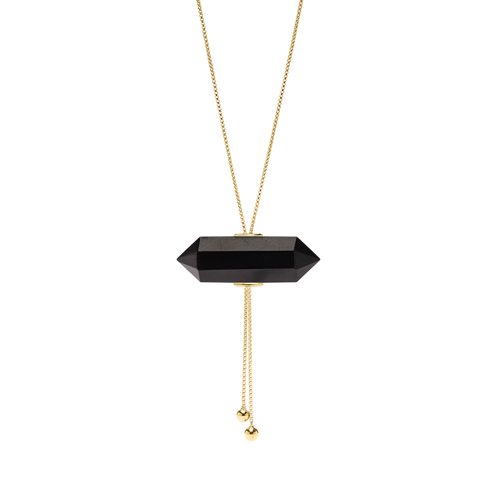 
                      
                        GLIDING CRYSTAL DOUBLE POINT NECKLACE 18K VERMEIL YELLOW GOLD
                      
                    