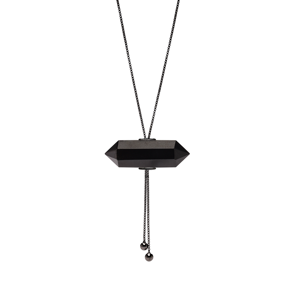 
                      
                        GLIDING CRYSTAL DOUBLE POINT NECKLACE BLACK RHODIUM
                      
                    