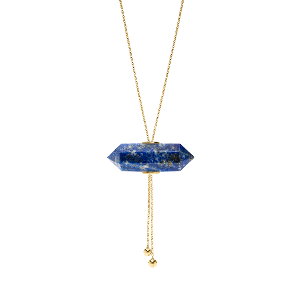 
                      
                        GLIDING CRYSTAL DOUBLE POINT NECKLACE 18K VERMEIL YELLOW GOLD
                      
                    