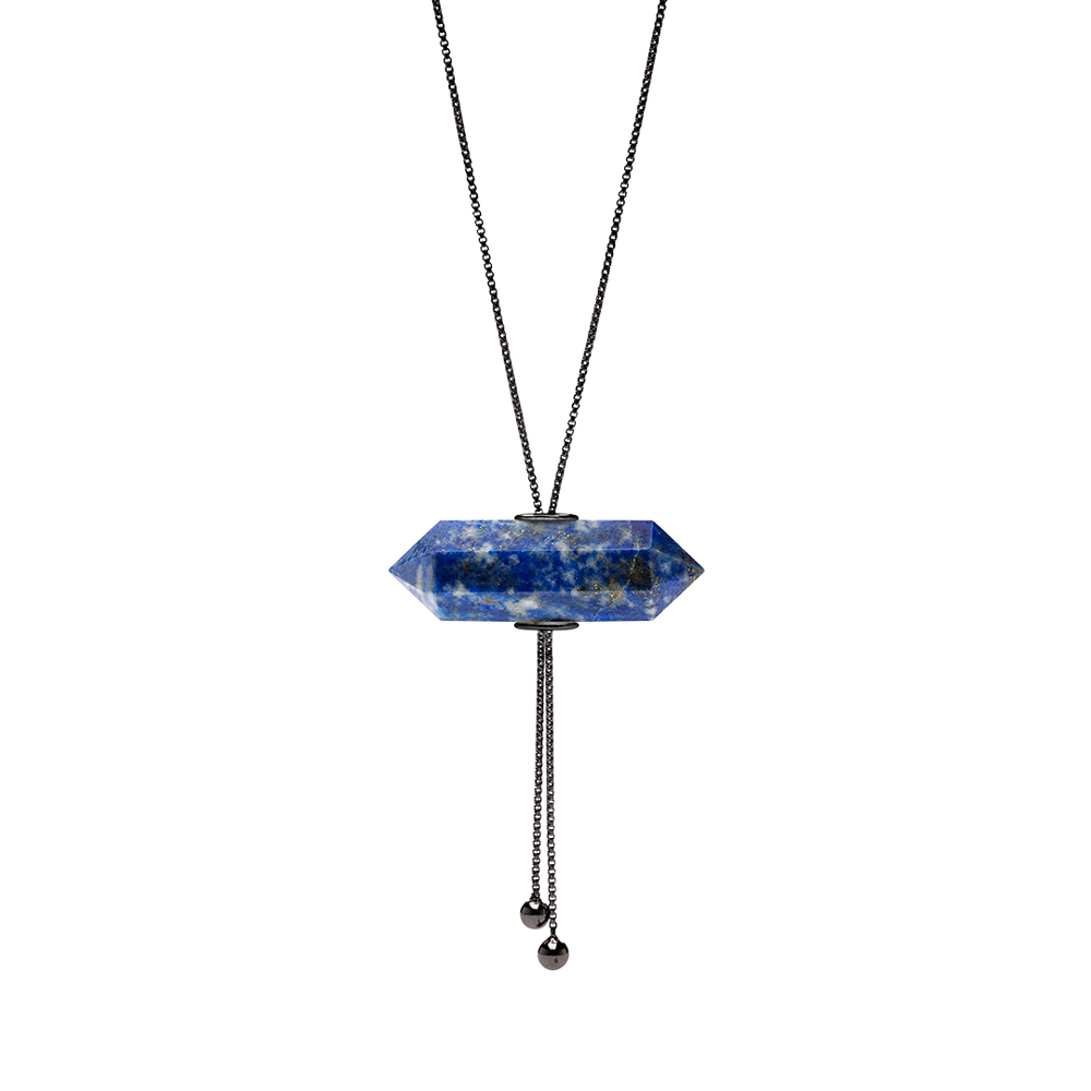 
                      
                        GLIDING CRYSTAL DOUBLE POINT NECKLACE BLACK RHODIUM
                      
                    