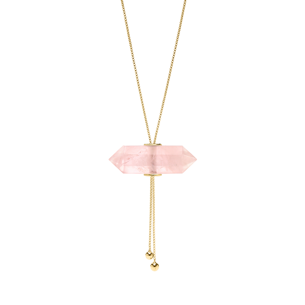 
                      
                        GLIDING CRYSTAL DOUBLE POINT NECKLACE 18K VERMEIL YELLOW GOLD
                      
                    
