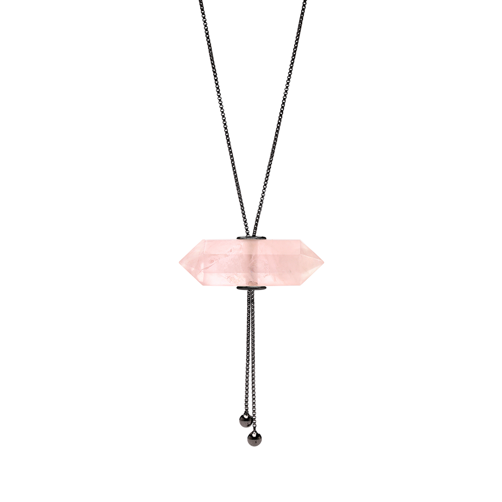 
                      
                        GLIDING CRYSTAL DOUBLE POINT NECKLACE BLACK RHODIUM
                      
                    