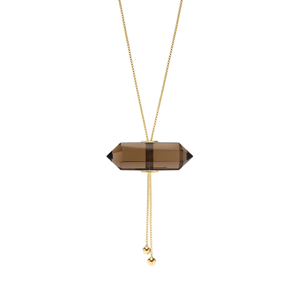 
                      
                        GLIDING CRYSTAL DOUBLE POINT NECKLACE 18K VERMEIL YELLOW GOLD
                      
                    