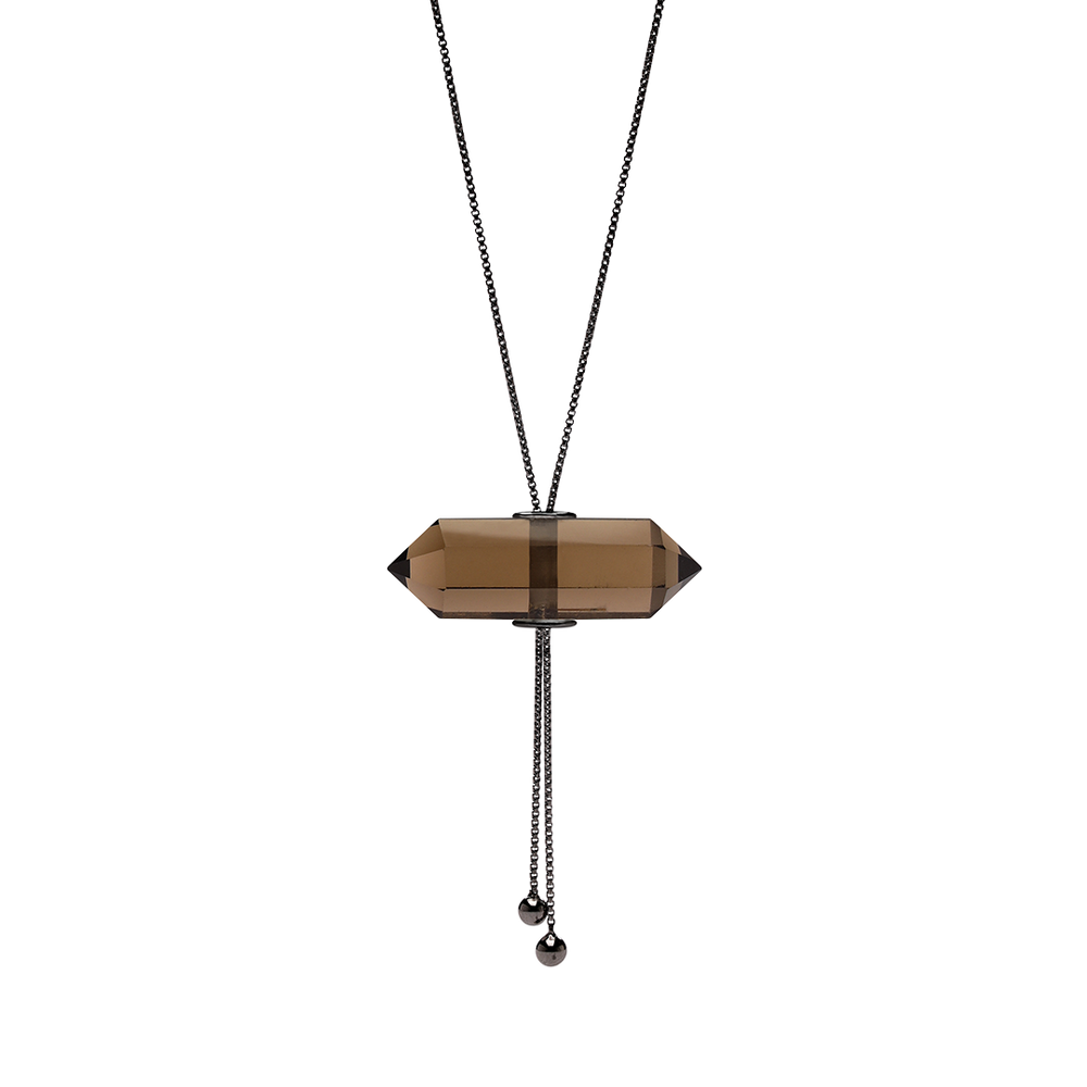 
                      
                        GLIDING CRYSTAL DOUBLE POINT NECKLACE BLACK RHODIUM
                      
                    