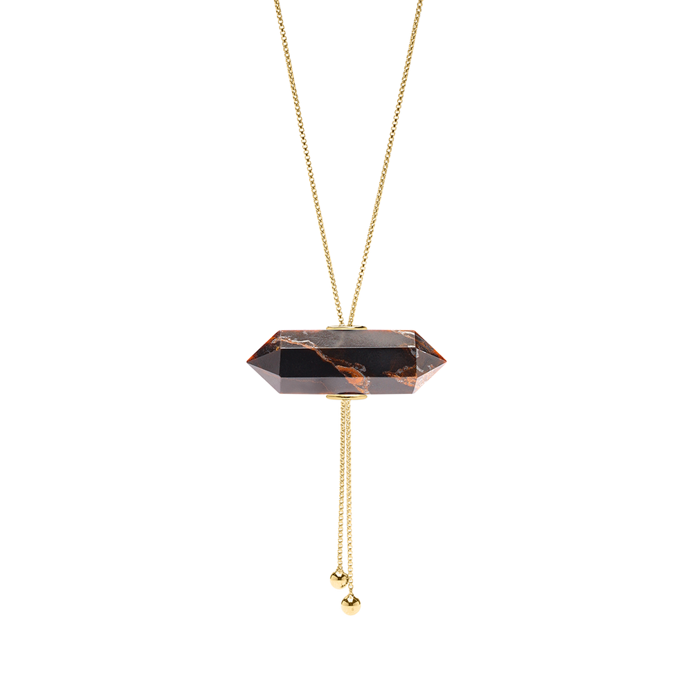 
                      
                        GLIDING CRYSTAL DOUBLE POINT NECKLACE 18K VERMEIL YELLOW GOLD
                      
                    