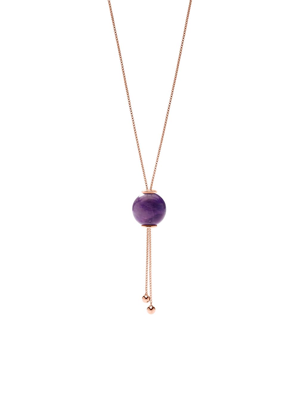 GLIDING CRYSTAL SPHERE NECKLACE 18K VERMEIL ROSE GOLD