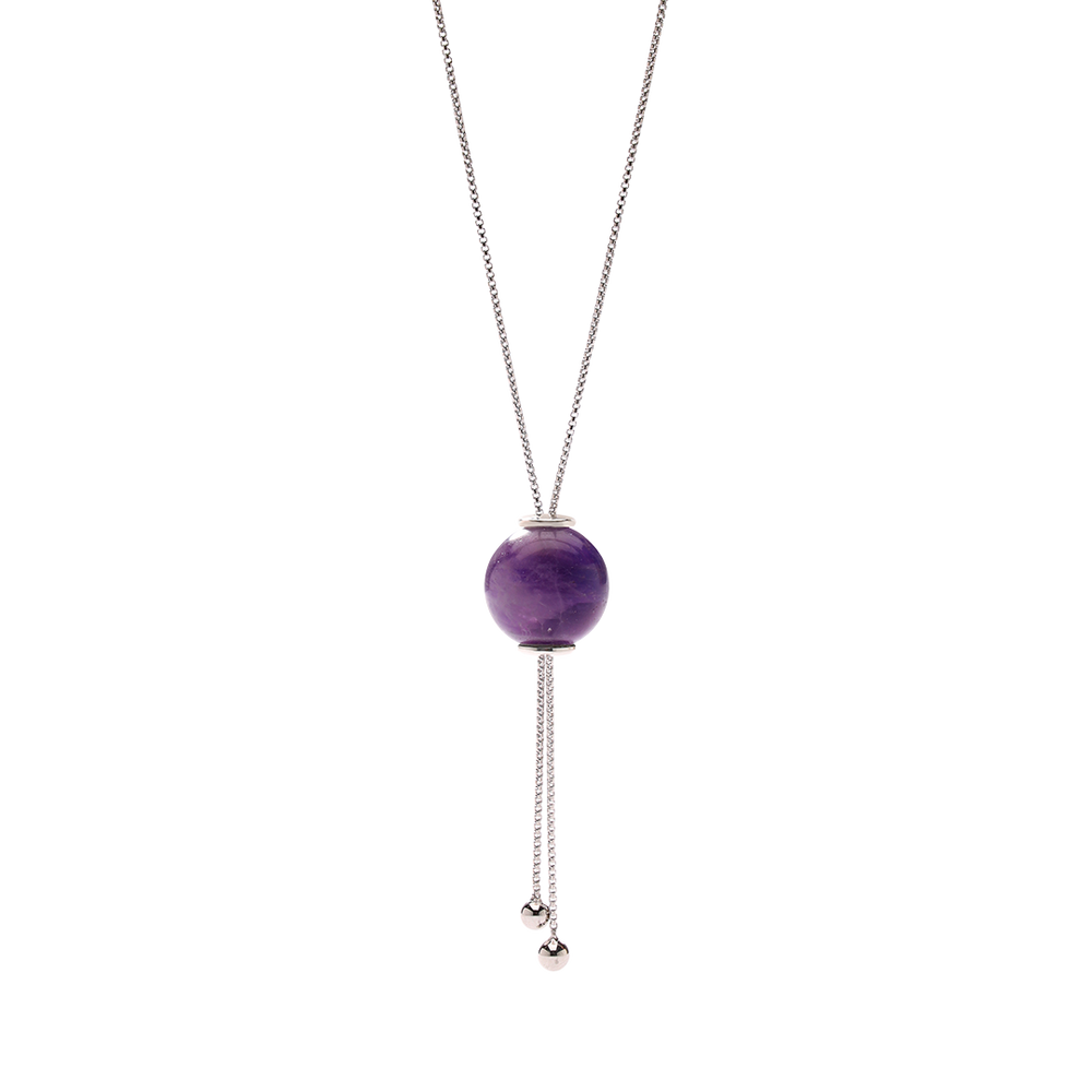 
                      
                        GLIDING CRYSTAL SPHERE NECKLACE WHITE RODHIUM
                      
                    