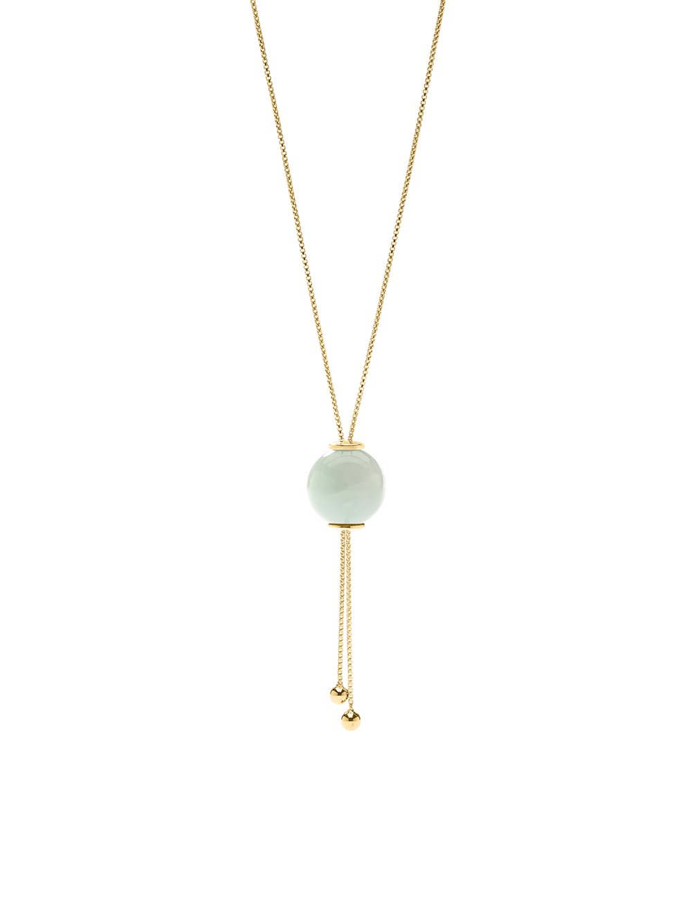 GLIDING CRYSTAL SPHERE NECKLACE 18K VERMEIL YELLOW GOLD