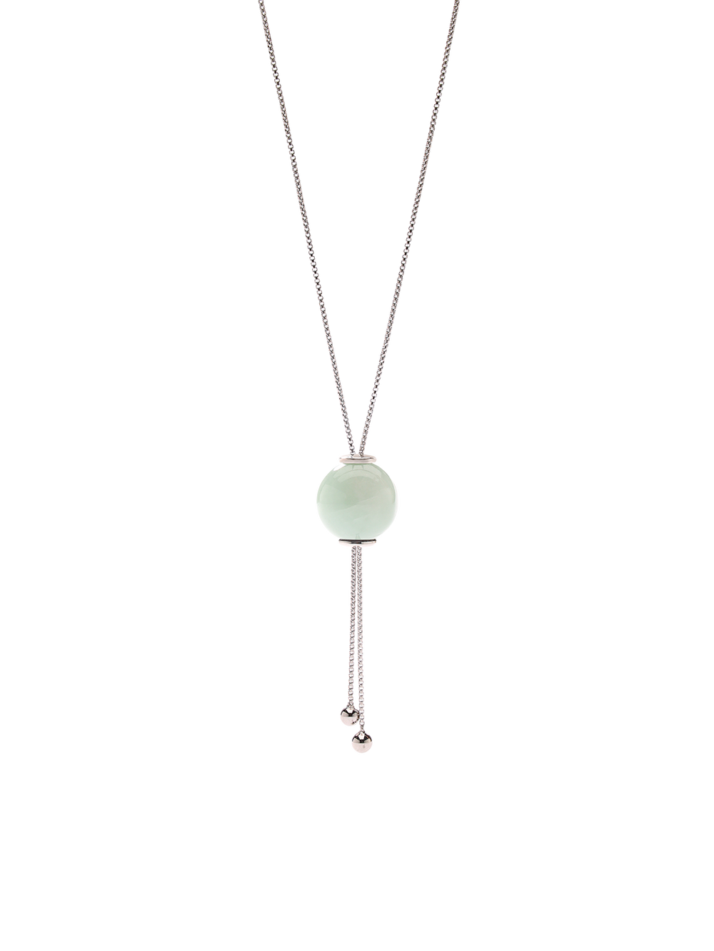 GLIDING CRYSTAL SPHERE NECKLACE WHITE RODHIUM