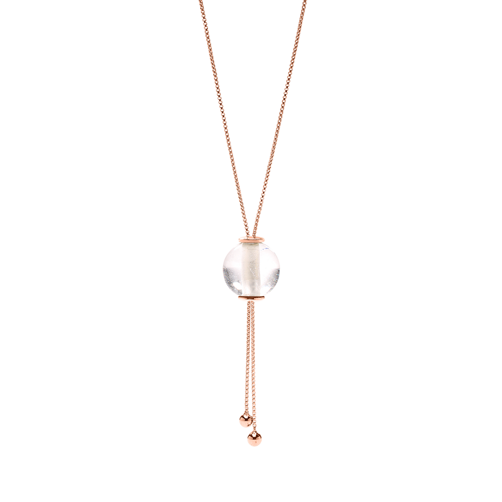 
                      
                        GLIDING CRYSTAL SPHERE NECKLACE 18K VERMEIL ROSE GOLD
                      
                    