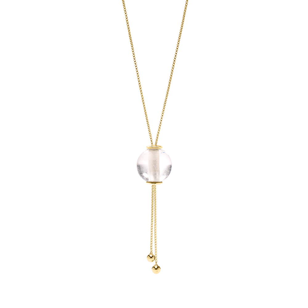 
                      
                        GLIDING CRYSTAL SPHERE NECKLACE 18K VERMEIL YELLOW GOLD
                      
                    