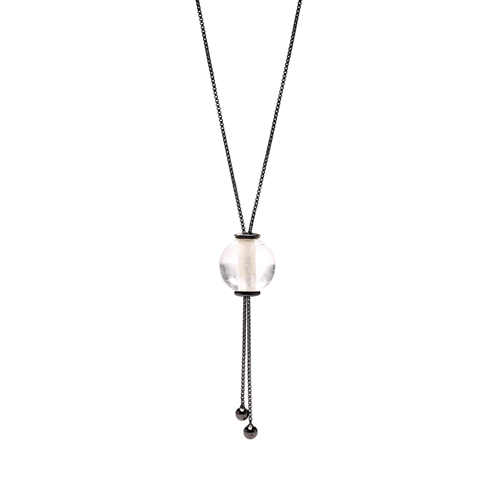 
                      
                        GLIDING CRYSTAL SPHERE NECKLACE BLACK RHODIUM
                      
                    