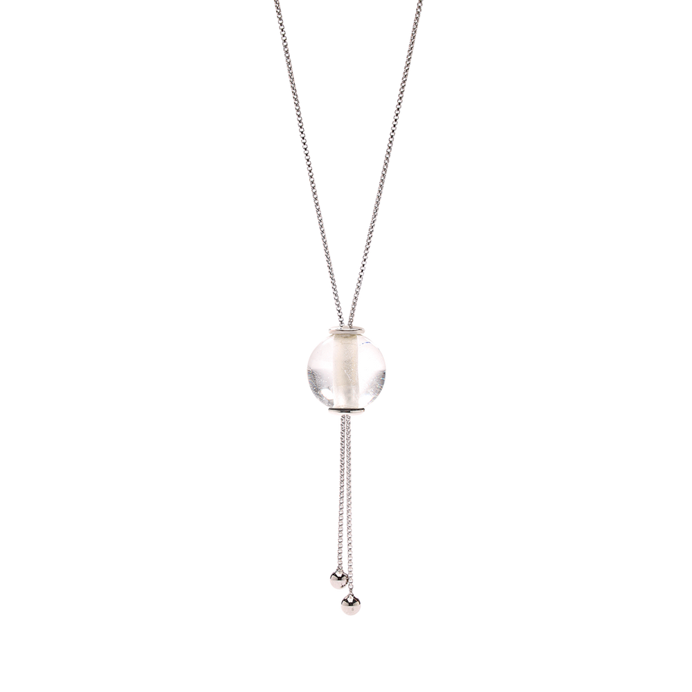 
                      
                        GLIDING CRYSTAL SPHERE NECKLACE WHITE RODHIUM
                      
                    
