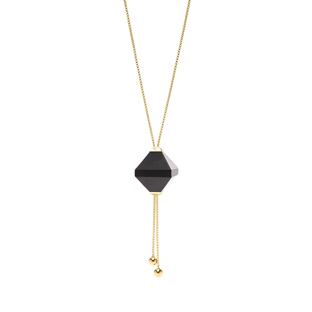 
                      
                        GLIDING CRYSTAL TWIN PYRAMID NECKLACE 18K VERMEIL YELLOW GOLD
                      
                    