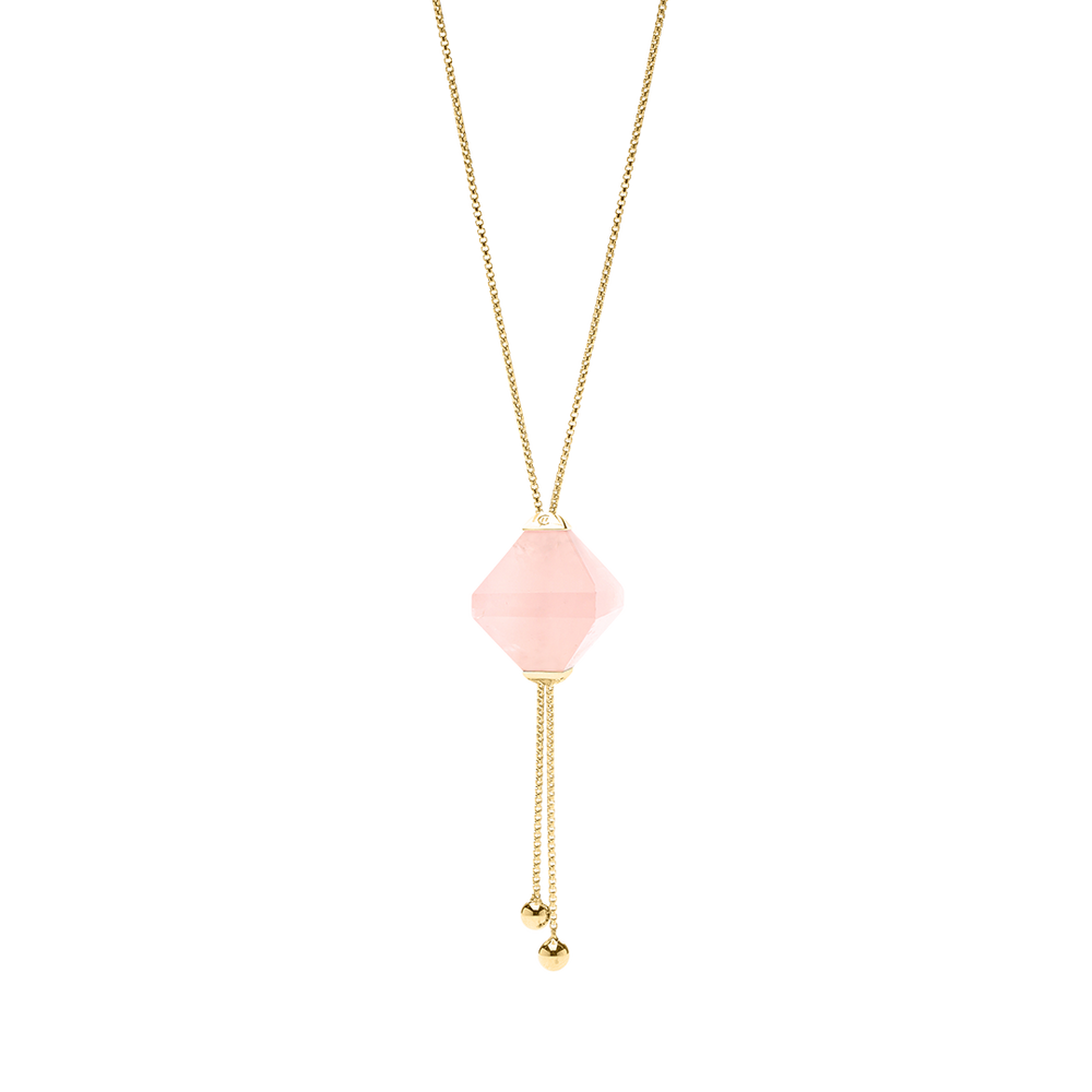 
                      
                        GLIDING CRYSTAL TWIN PYRAMID NECKLACE 18K VERMEIL YELLOW GOLD
                      
                    