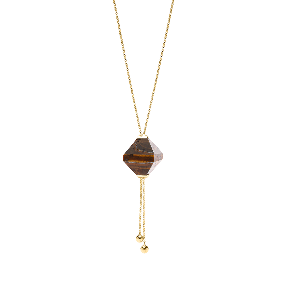 
                      
                        GLIDING CRYSTAL TWIN PYRAMID NECKLACE 18K VERMEIL YELLOW GOLD
                      
                    